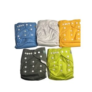 ALVABABY Cloth Diapers 5 Pack Lot Inserts Pocket Diapers Reusable Baby New